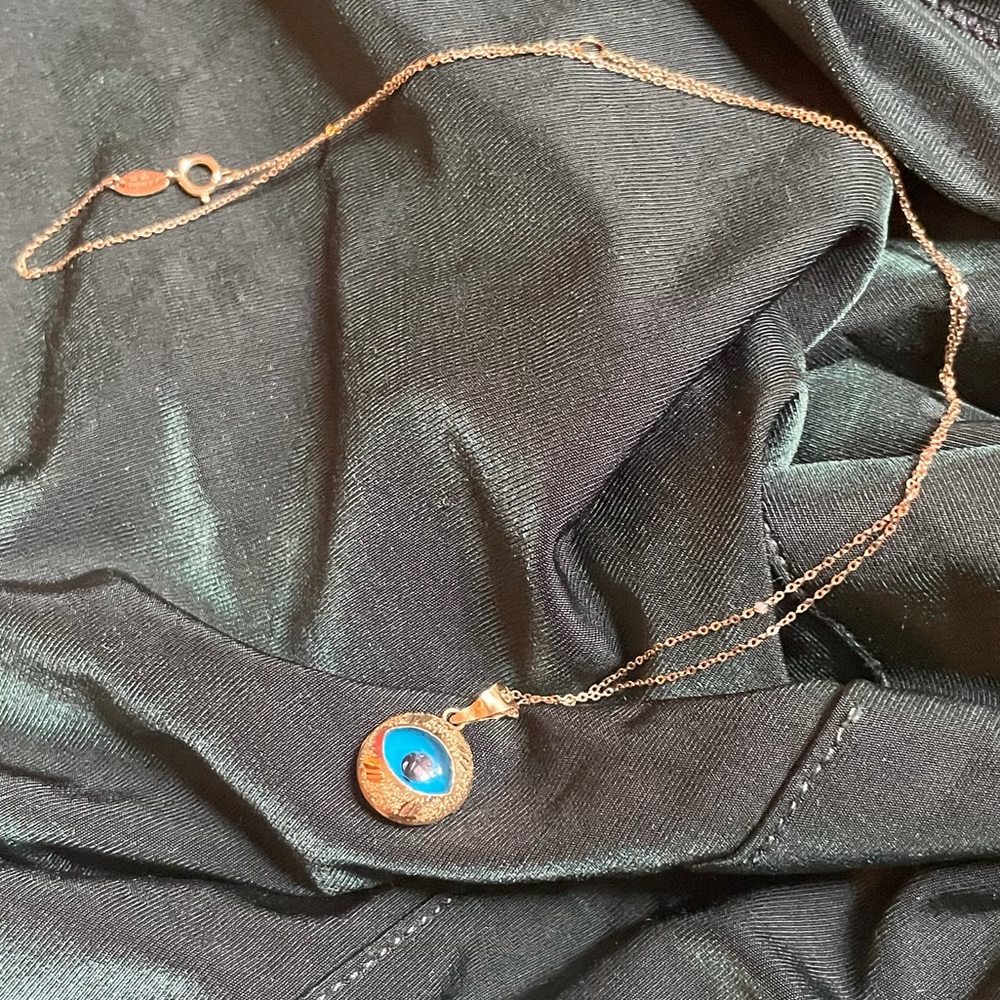 14k Evil Eye of Nazar Vintage Necklace from Turkey